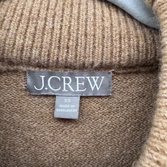 J CREW Sweater Womens XS Brown Black Striped PullOver Mock Neck Boxy Long Sleeve - Picture 2 of 10